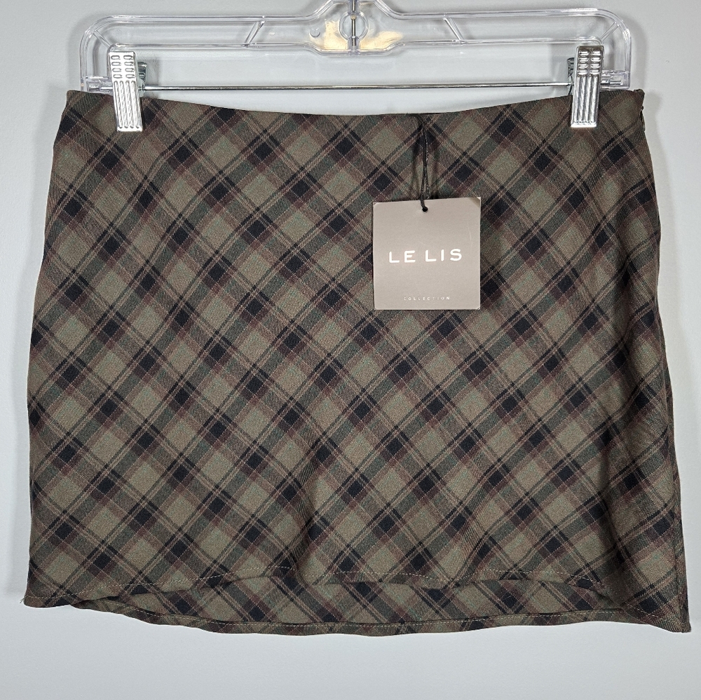Le Lis Plaid Pencil‎ Skirt - Brown and Black